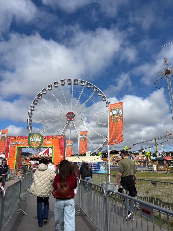 Wave swinger operates at De Haagse Kermis fair in The Hague