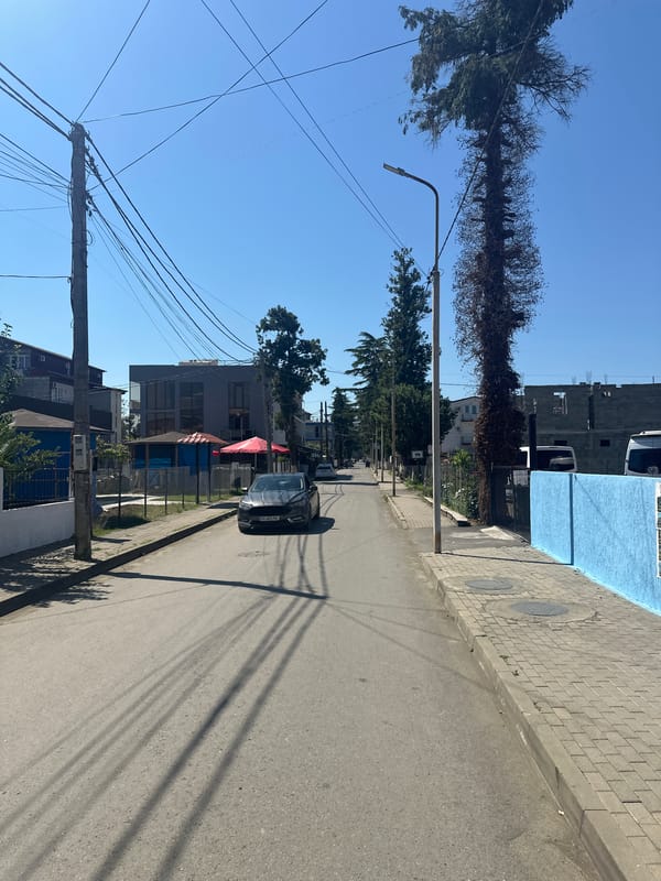 Morning scenes along Ureki's Black Sea beach and streets