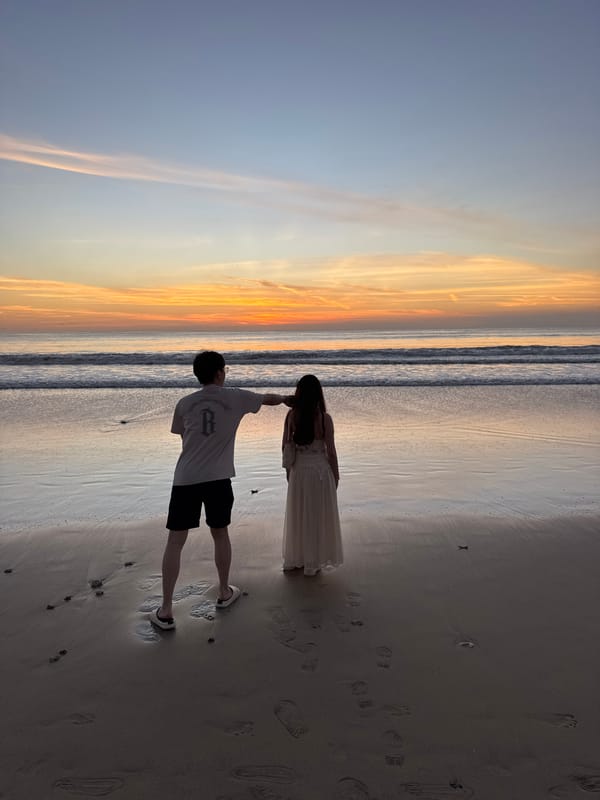Sunset beach activities documented at Kuta Selatan, Indonesia