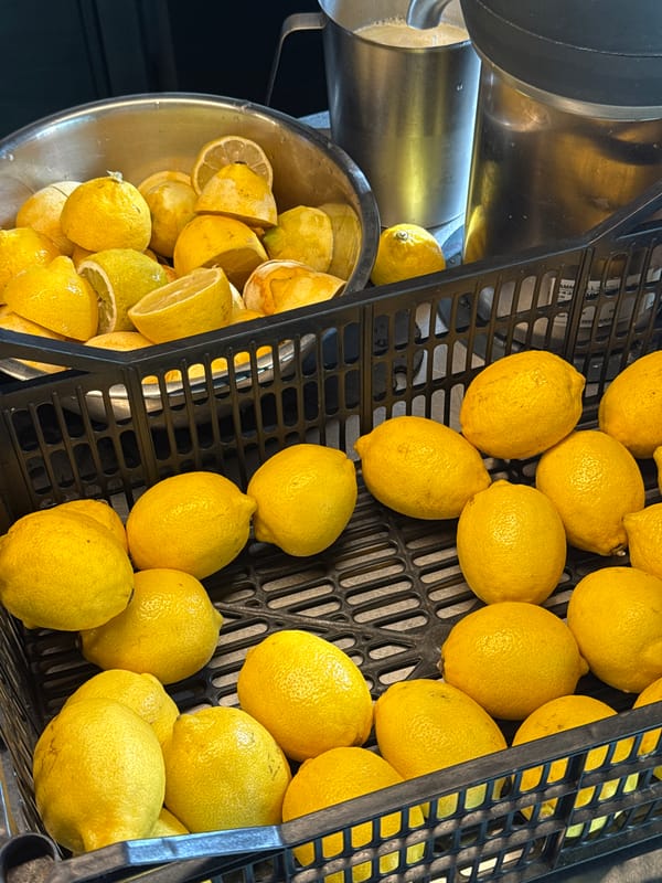 Fresh lemons, whole and halved, in a silver bowl