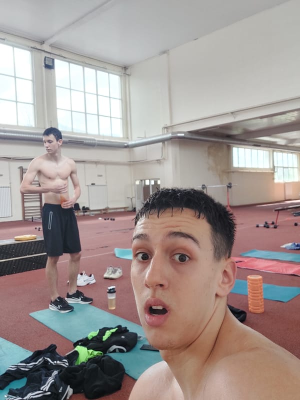 Gym selfie captured in Vratsa, Bulgaria