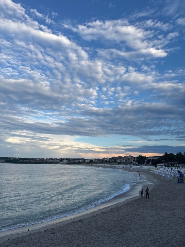 Afternoon on the Sozopol waterfront — beach, coast, and market