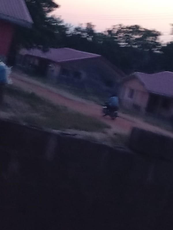 Rural residents navigate dirt road during evening hours