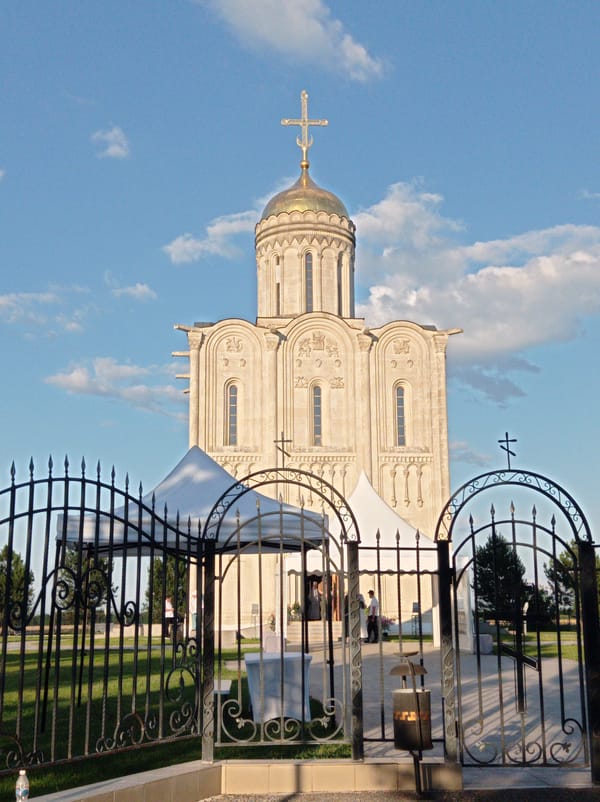 Orthodox churches, golden domes, and summer landscapes