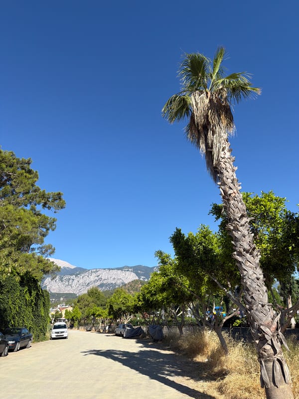 Kemer streets and canal on a bright summer morning