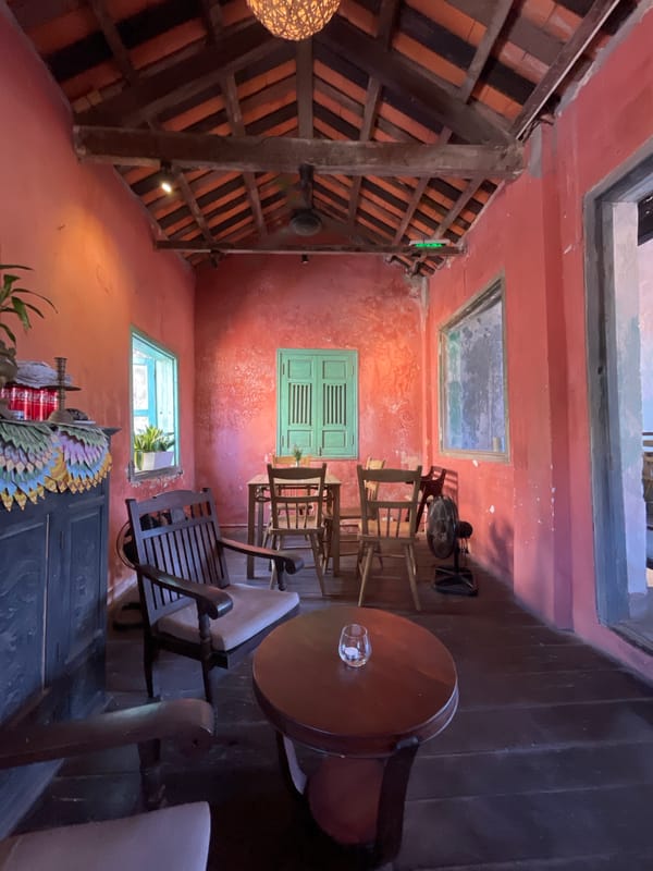 Traditional interior with lavender flowers documented in Hội An