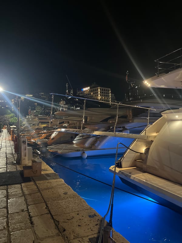 Evening yacht activity at Budva Marina, Montenegro