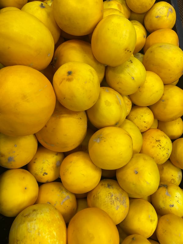 Fresh produce on display at an Almaty market