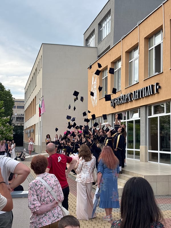 Graduation ceremony at Tsar Antim I school, Kazanlak