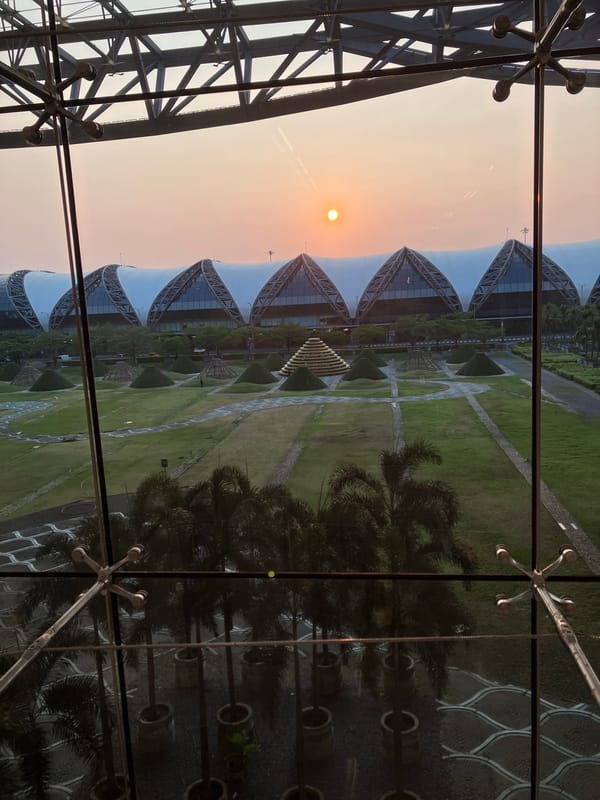 Airport views captured from building in Thailand