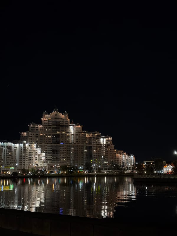 Minsk landmarks and streetscapes lit up on a summer night