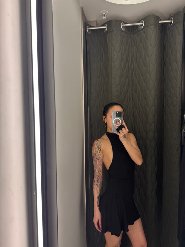 Person Takes Selfie in London Dressing Room