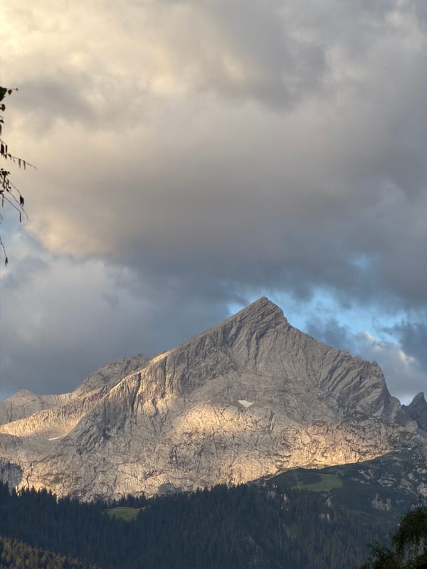 Golden hour hits the Bavarian Alps above Garmisch-Partenkirchen