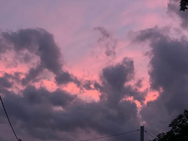 Twilight sky with pink purple hues observed over Slobozia