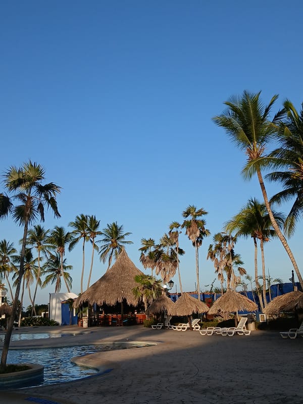 Tourist captures selfies and scenery at Venezuelan beach resort