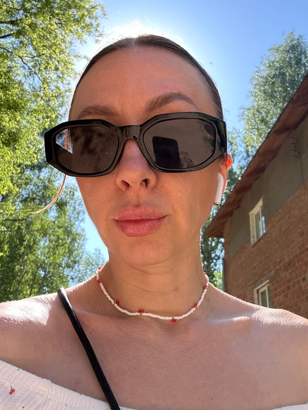 Woman takes selfies in Votkinsk, Russia