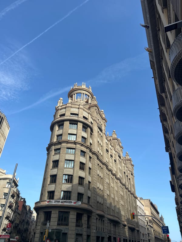 Tourist documents afternoon walk through Barcelona's historic streets