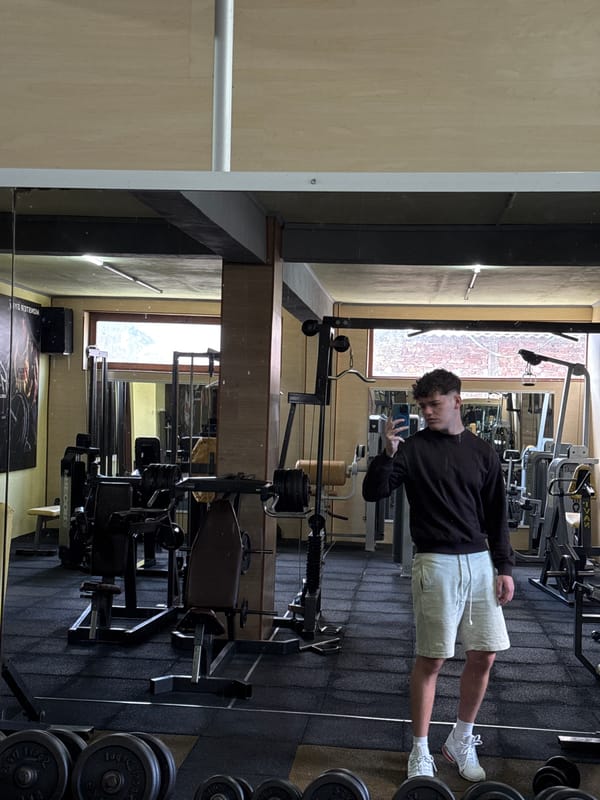 Man takes gym selfies in Goce Delcev, Bulgaria