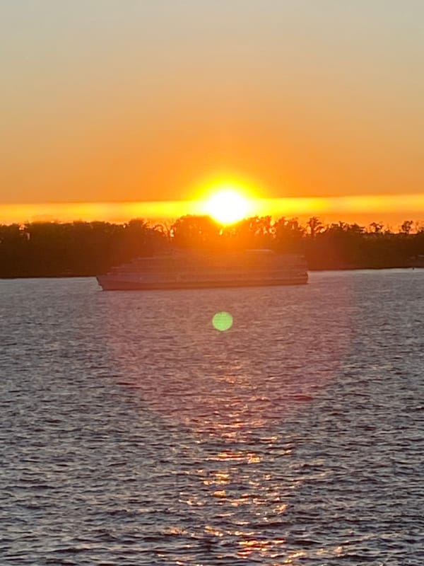 Sunset over the water, captured from multiple angles