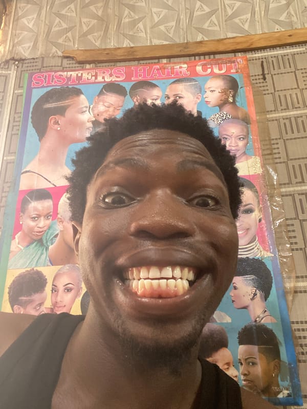 Hanging out at a barbershop in Kuson, Nigeria
