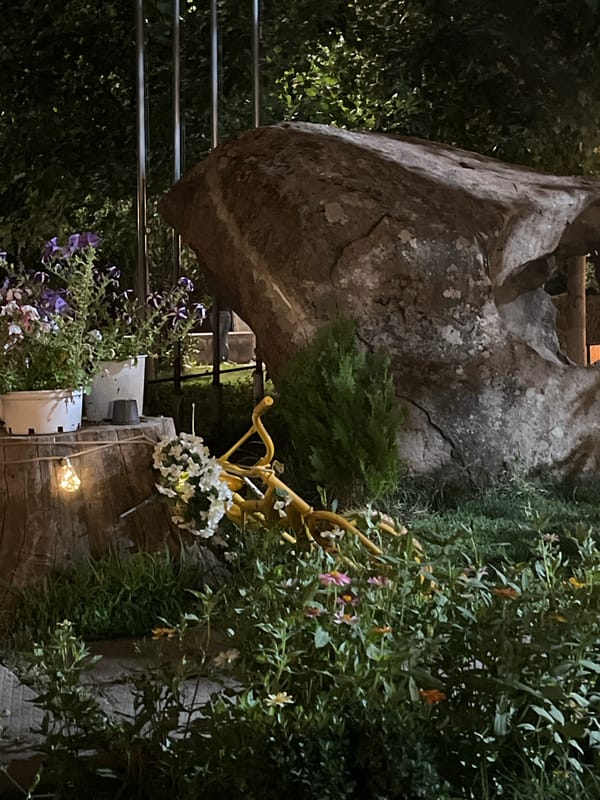 Evening at a garden café in rural Armenia
