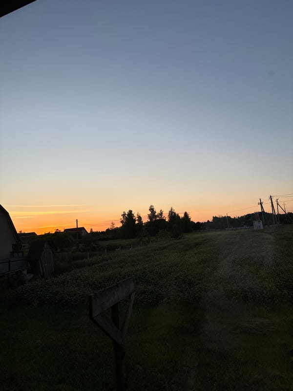 Sunset over a Ukrainian village, snacks on the side