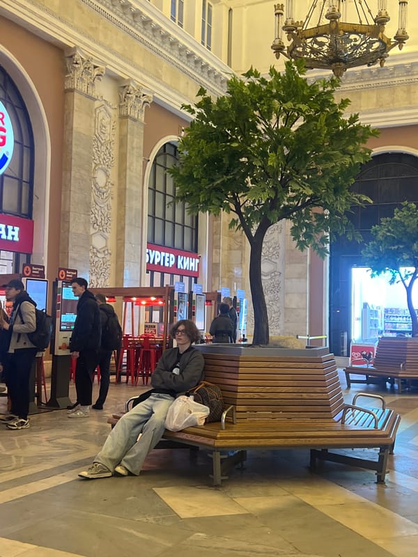Ornate Vitebsky railway station interior documented in Saint Petersburg