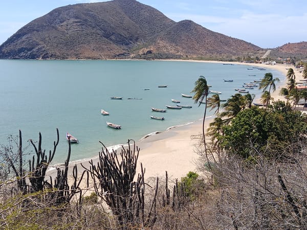 Coastal views of Juan Griego bay documented by witnesses