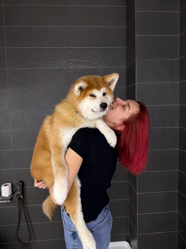 Woman's morning routine with dog documented in Chaikovsky, Russia