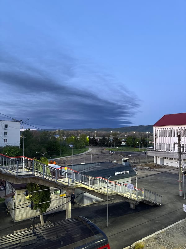 Twilight railway scenes documented in Kaluzhskaya, Russia