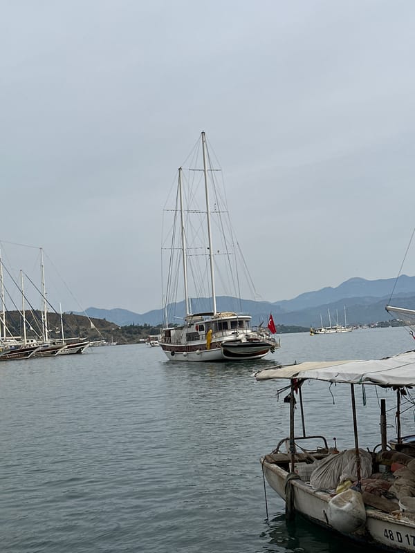 Morning stroll captured at Fethiye harbor, Turkey