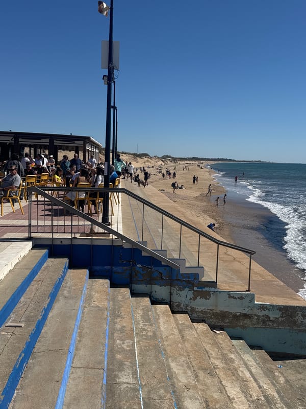 Beachgoers enjoy sunny morning at Isla Cristina, Spain