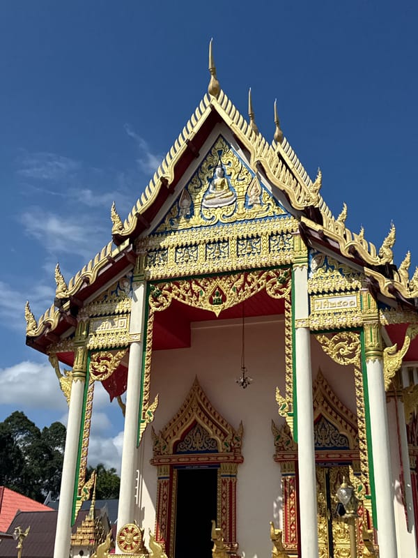 Buddhist temple architectural details documented in Baan Taling Ngam