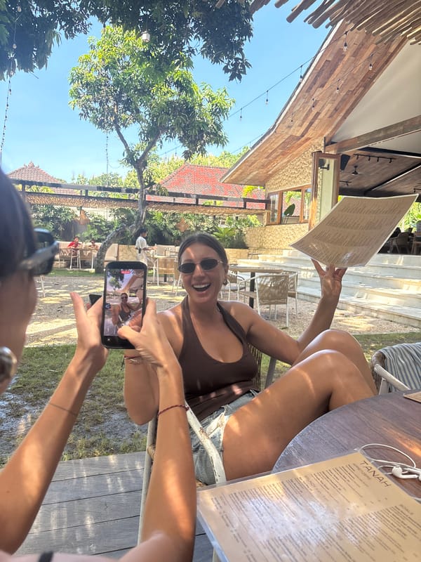 Early morning dining captured at Kuta Selatan café