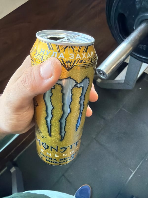 Energy drink photographed at Bulgarian gym facility