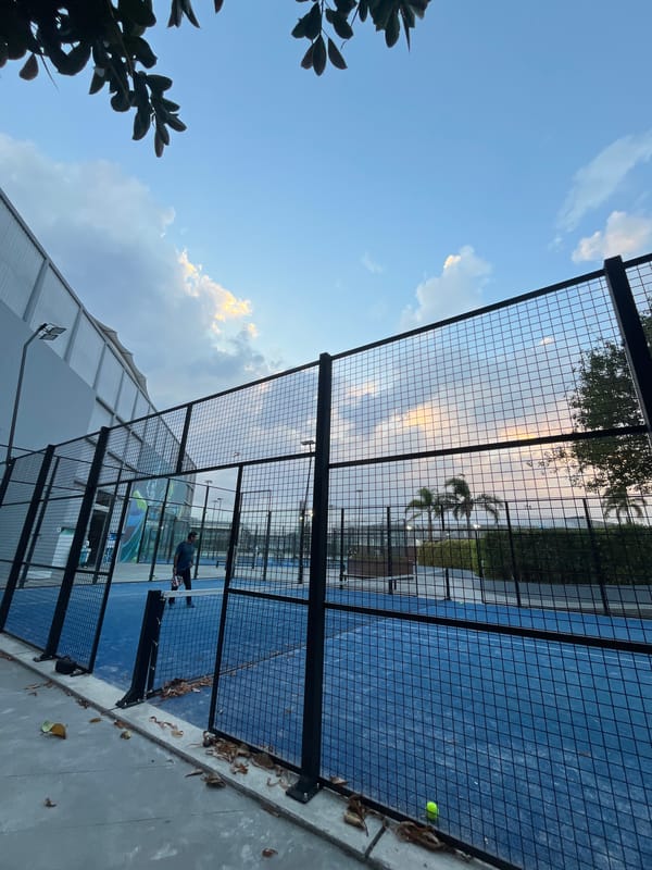 Recreational facility bustling with swimmers and tennis players overnight
