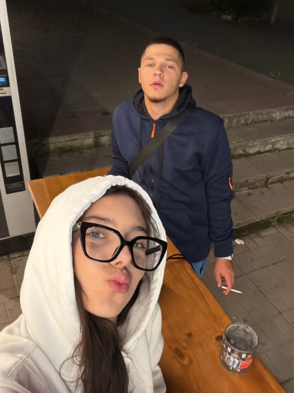Late-night barbershop hangout with selfies in Sofia