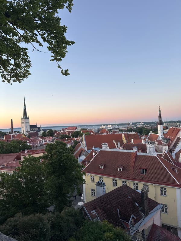 Tallinn's Old Town at golden hour, walls to cobblestones