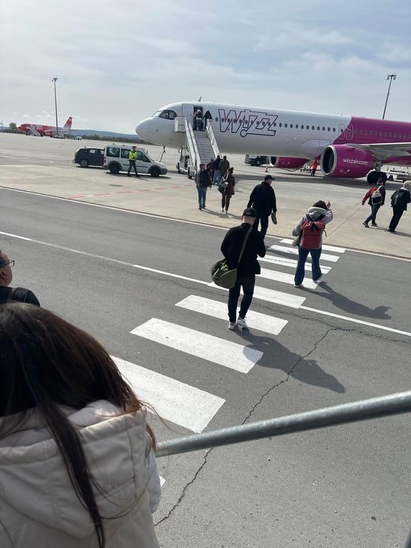 Wizz Air passengers disembark at Aksakovo airport