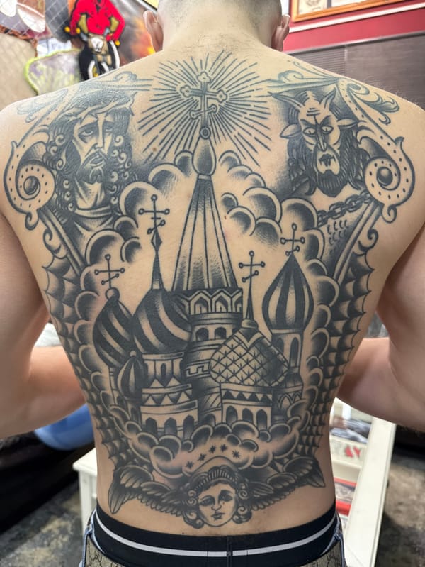 Moscow tattoo studio sessions captured during afternoon work