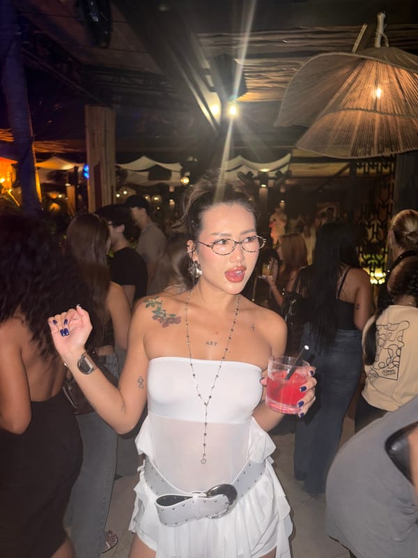 Evening social gathering at tropical nightclub in North Kuta