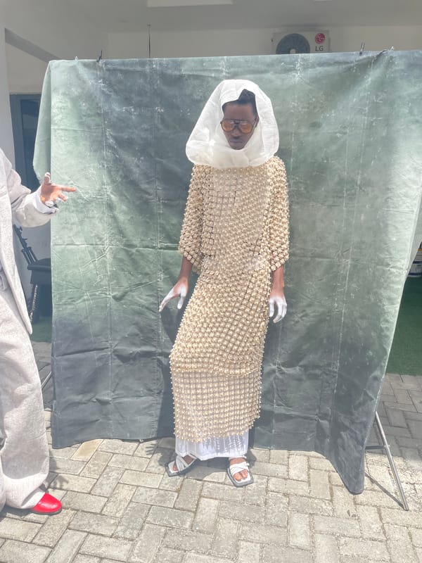 Fashion photoshoot with distinctive styling captured in Lagos