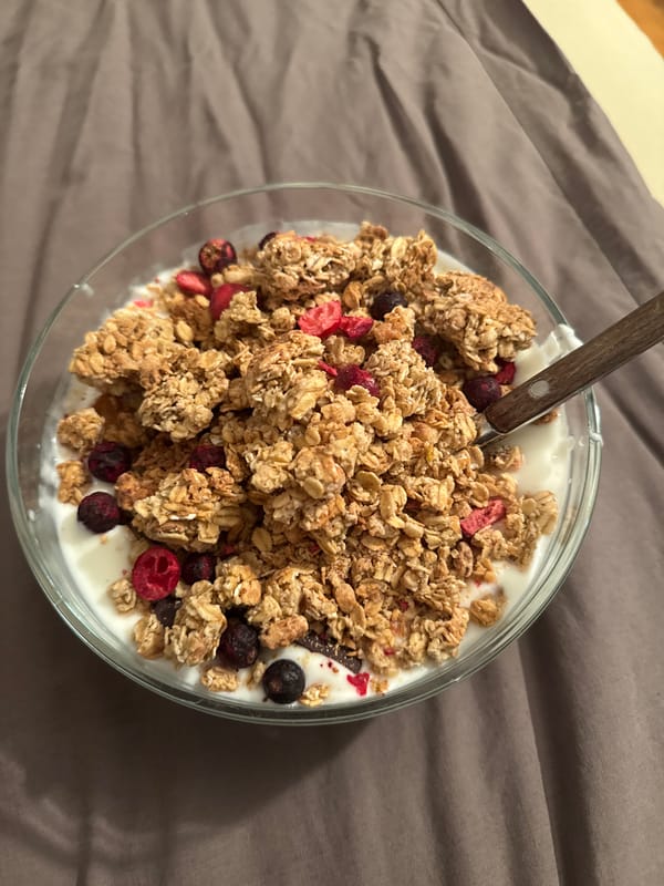 Milan resident captures evening meal with granola and berries
