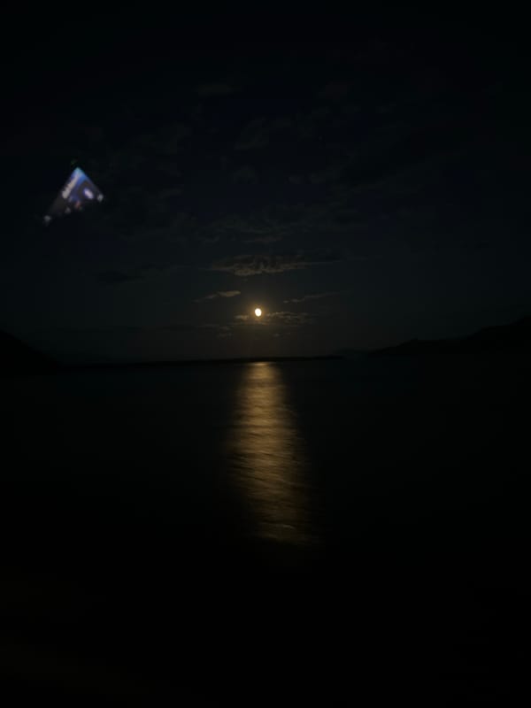 Dark nighttime scene captured near Lake Skadar, Montenegro