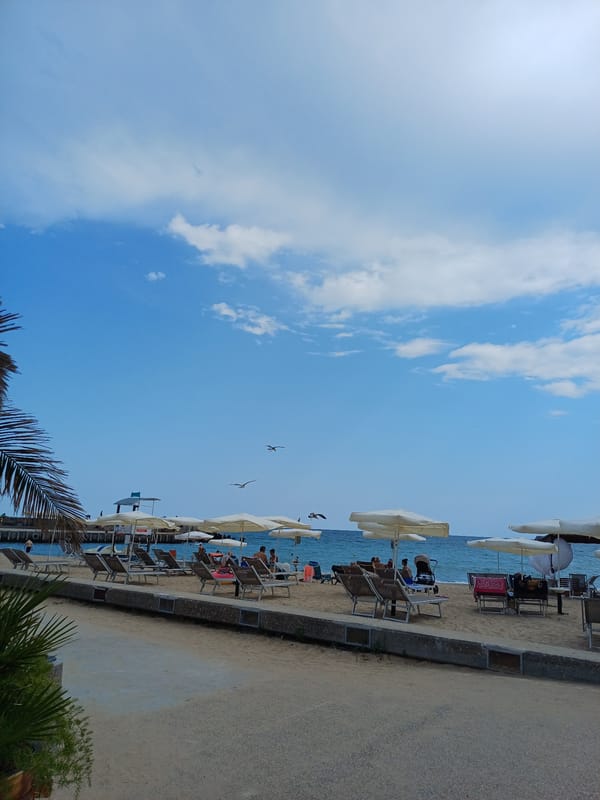 Busy summer afternoon on Varna's Black Sea beach