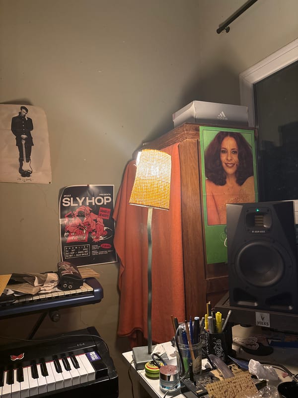 Studio workspace with audio equipment observed in Buenos Aires