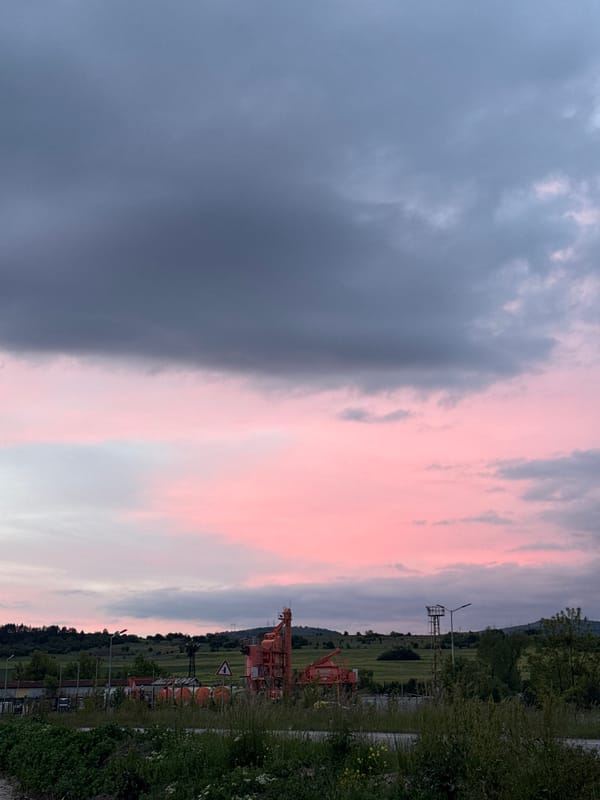 Evening sky and urban landscape documented over three minutes
