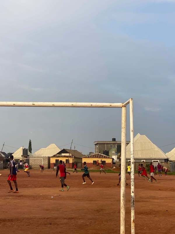 Pickup soccer and street cats in Kurunduma, Nigeria