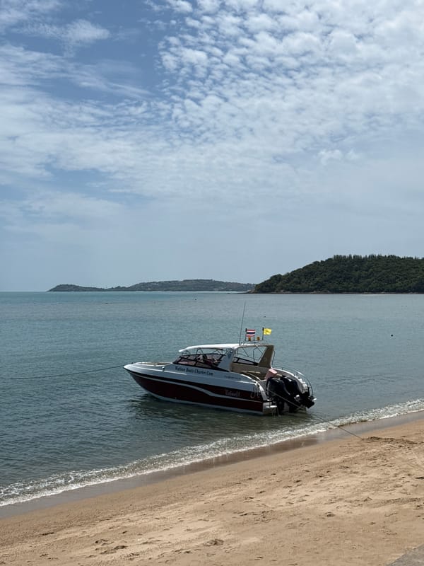 Boats of Ko Samui: charter vessel and village fishing boat