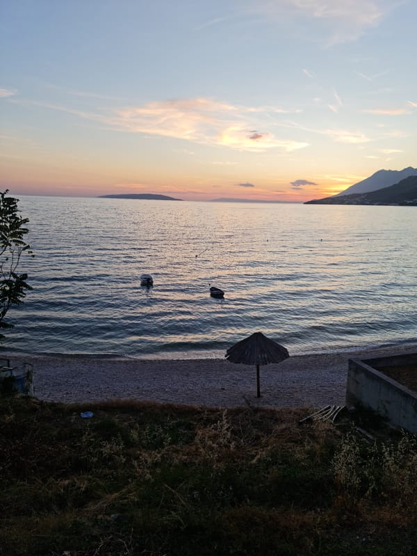 Sunset along the Dalmatian coast in Općina Gradac
